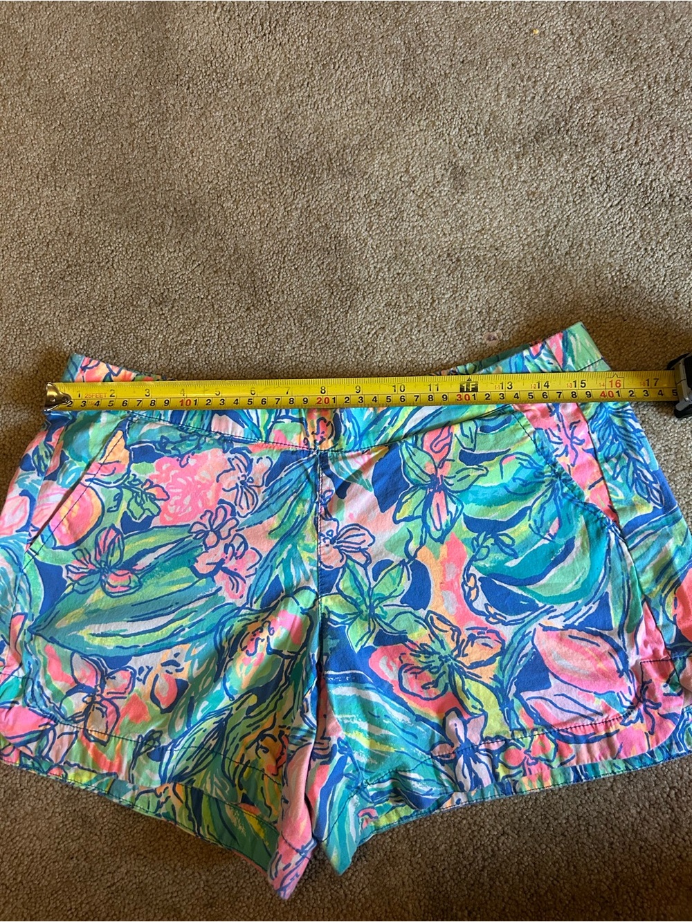 Lilly Pulitzer Tropical Floral Shorts in Pink, Green & Blue - Picture 5 of 7